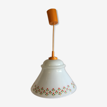 Vintage pendant lamp kitchen lampshade in glass cherry decoration orange frame