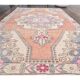 Vintage Turkish hand-knotted geometric runner 132x221
