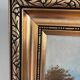 Vintage original landscape oil painting, signed farmhouse art