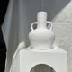Handcrafted terracotta vase painted white with double handles h:40 d:30