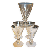 Five art deco glasses