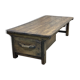 Coffee table early XXth fir with 2 drawers
