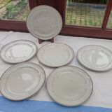 6 flat plates in Sarreguemines stoneware