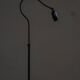 Danish wrought iron floor lamp from the mid-20th century with a curved arm, 1950s.