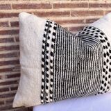 Housse de coussin rectangulaire berbère Zanfi - Fait main - 100 % laine