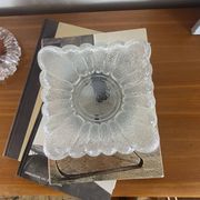 Vintage square wall lamp ceiling light with transparent glass flower.