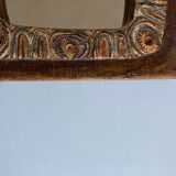 Arts & crafts 1970 mirror in incised resin