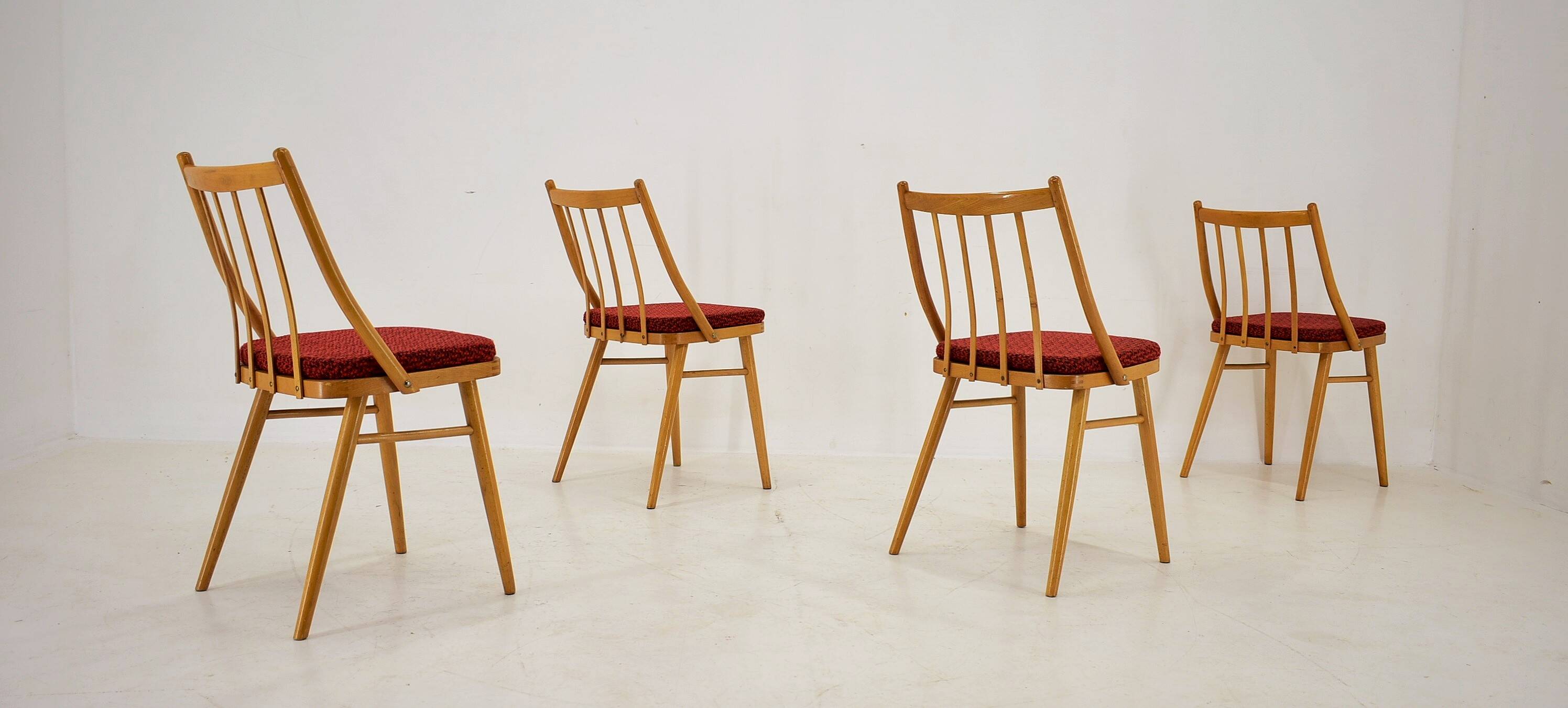 1960s Antonin Suman Beech Dining Chairs, Set of 4