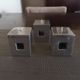 Set of three design candlesticks in brushed steel - Vintage Habitat - 1970s/1980s