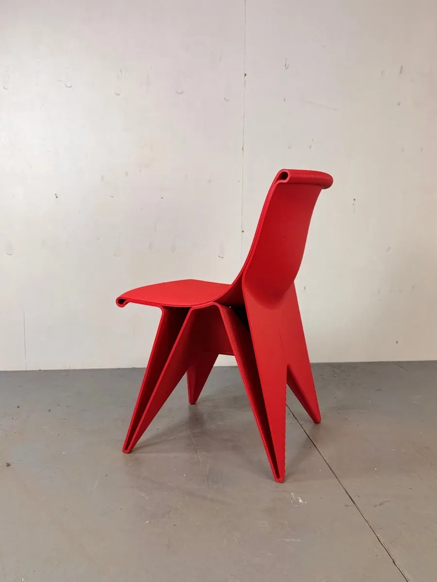 Modernist futuristic endless style printed chair attributed to Dirk van de Kooij, 2000s