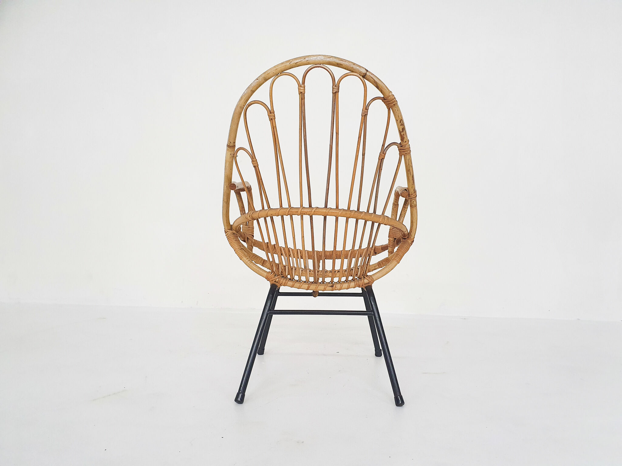 Rohe Noordwolde bamboo lounge chair, The Netherlands 1950's
