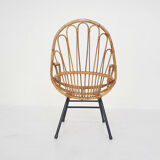 Fauteuil en bambou Rohe Noordwolde, Pays-Bas années 1950