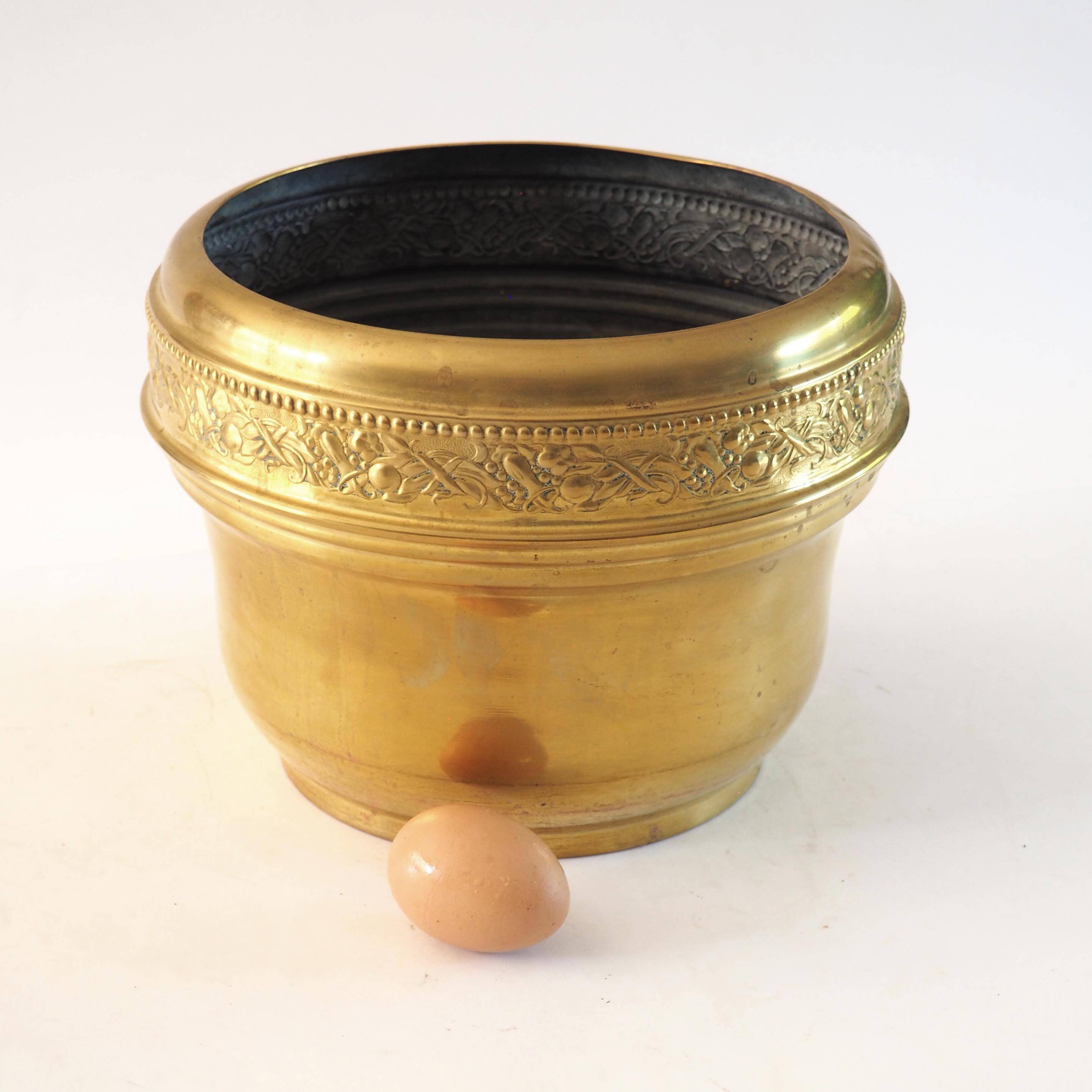 Golden brass flowerpot