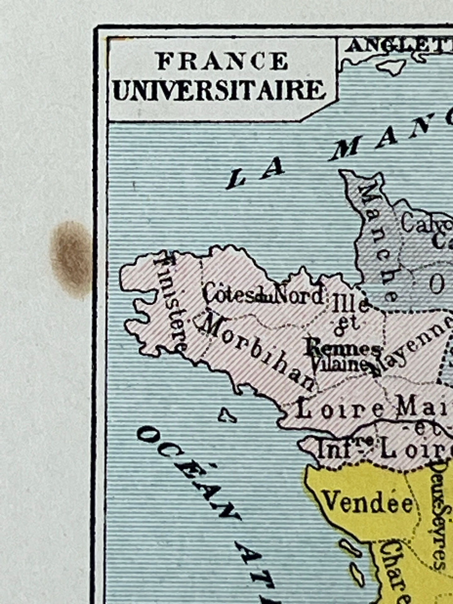 Map sheet - France, population and divisions - 27x37cm - 1