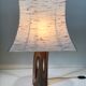 Vintage openwork wood lamp annees 60
