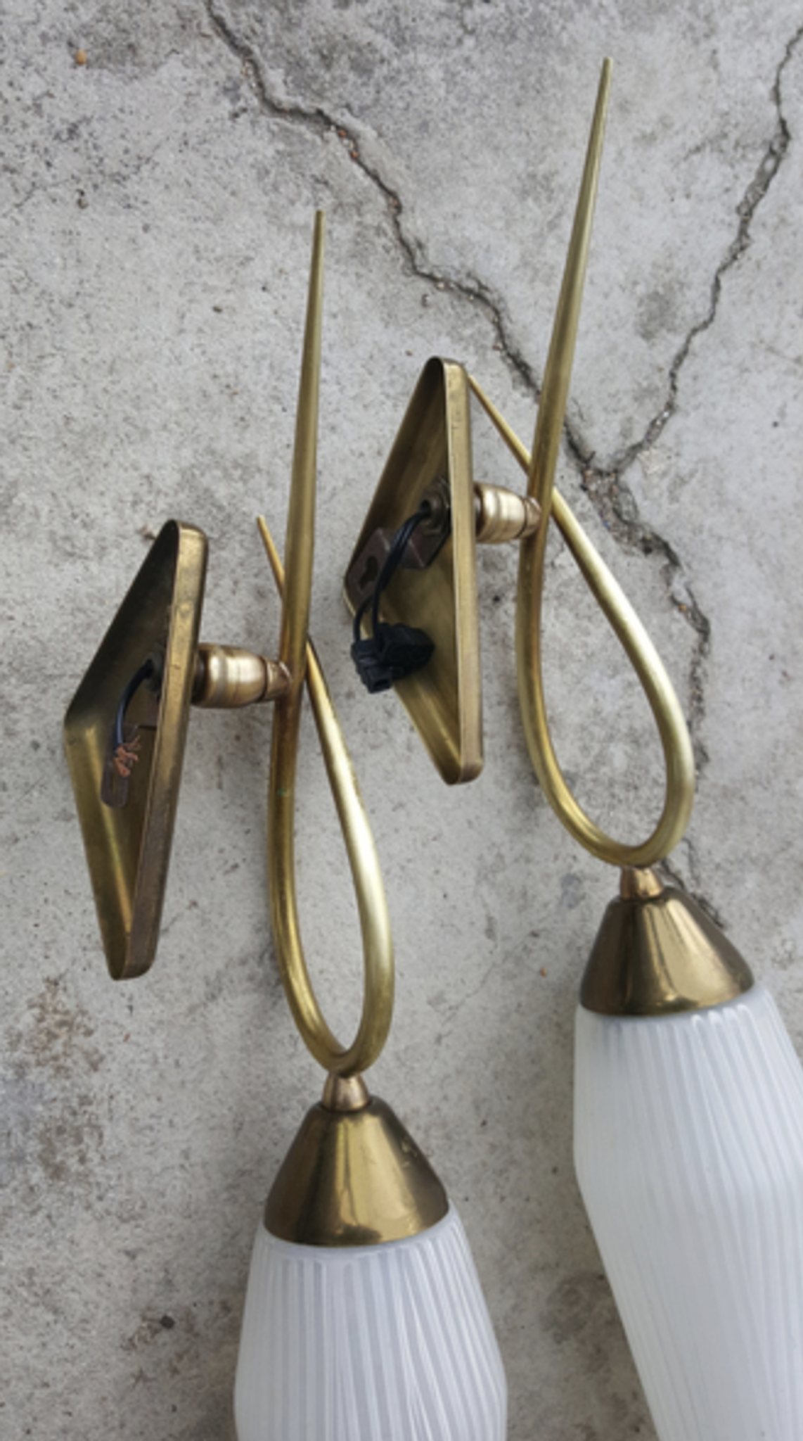 Pair of wall lamps, lunel edition, 1961 paris, vintage 50s, 60s.