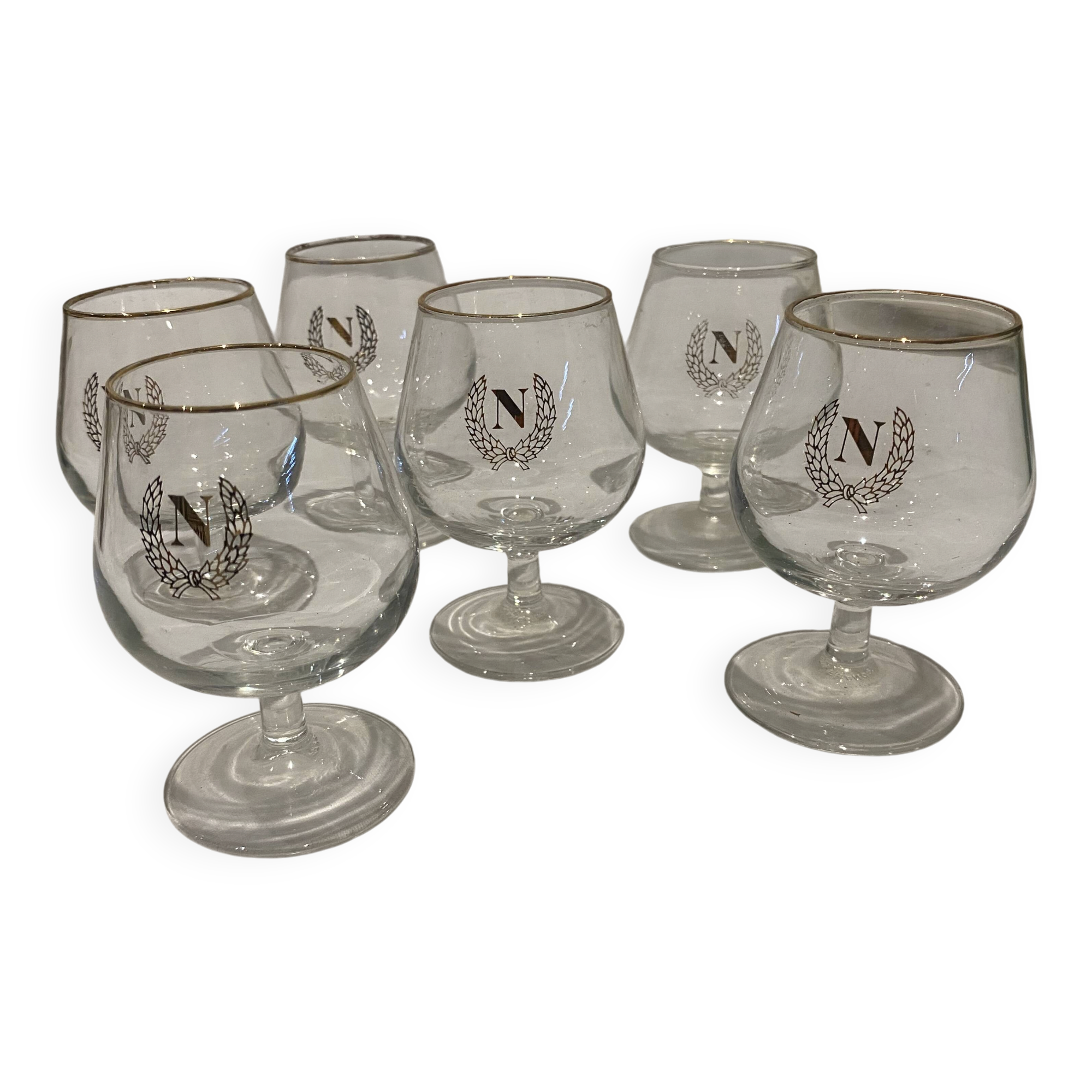 6 Napoleon brandy glasses