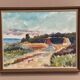 Original Swedish Oil on Canvas - 'Beach House in a Grove' by Carl Köhler - Signed - Vintage and Framed - 38 × 30 cm