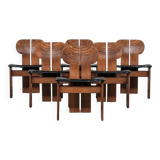 Set of Six 'Africa' Mid-Century Italian Dining Chairs by Scarpa