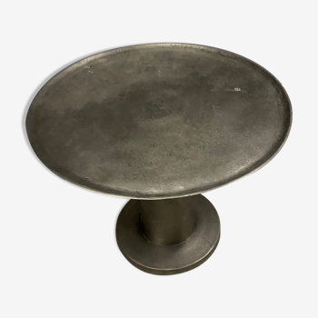 Industrial grey metal round table