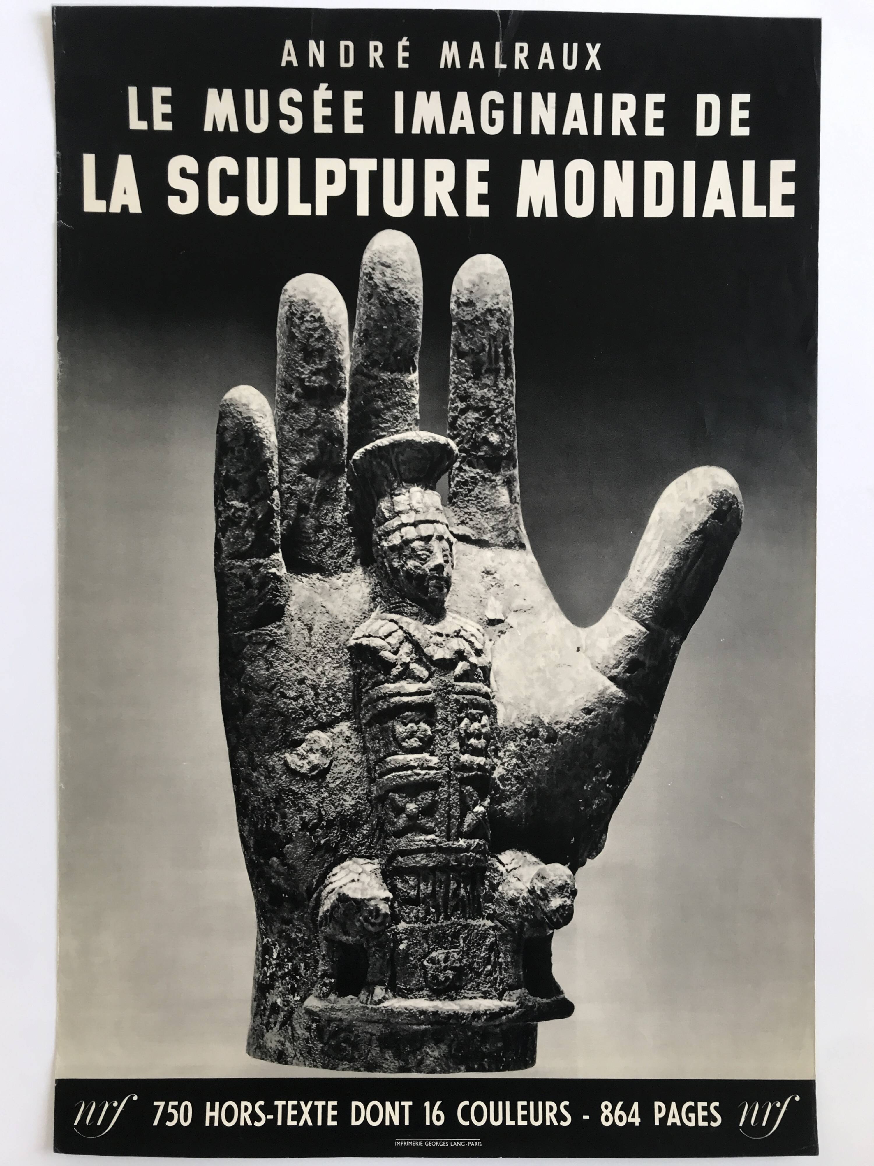 Original poster André Malraux, Imaginary Museum of Modern Sculpture, Gallimard NRF, 1952