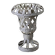 Cache Pot Flower Vase Old Metal White Garden Decoration India 28x38cm 4.6kg