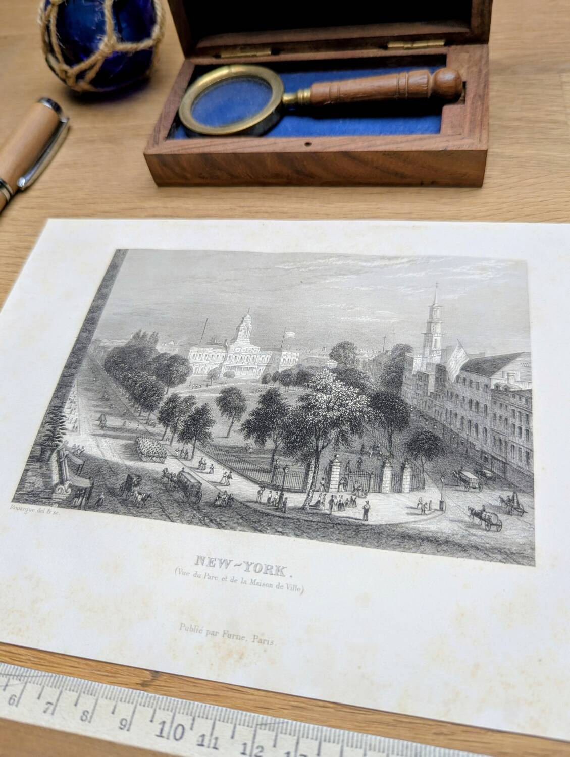 New York, USA, vintage engraving, printed in 1841.