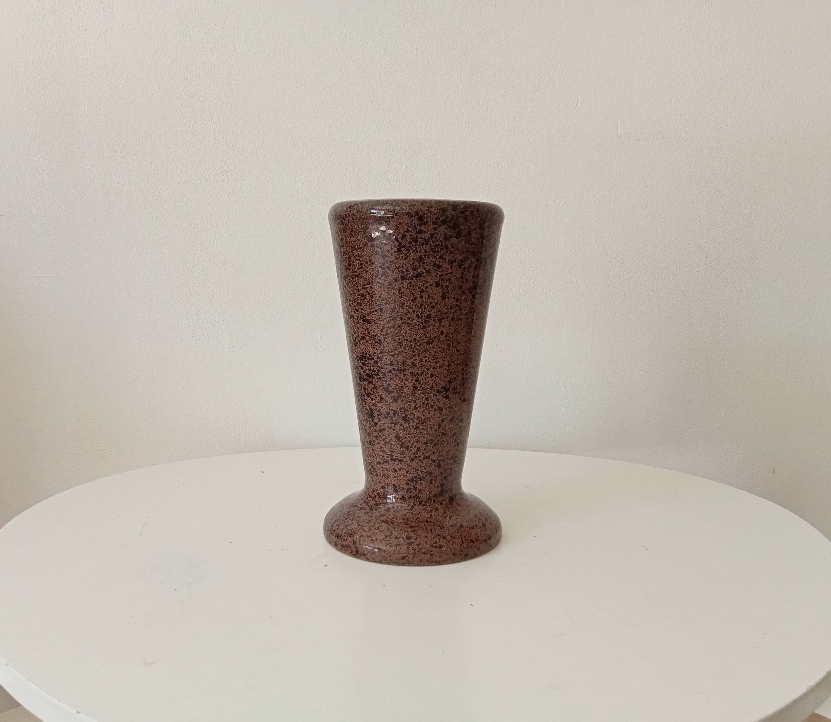 Vintage speckled granite vase