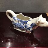 English porcelain cow-shaped sauce dish