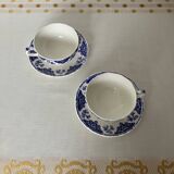 Pair of cups and saucers / Delft blue Gien earthenware