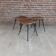 Three stools, teak and steel, Denmark 1950s