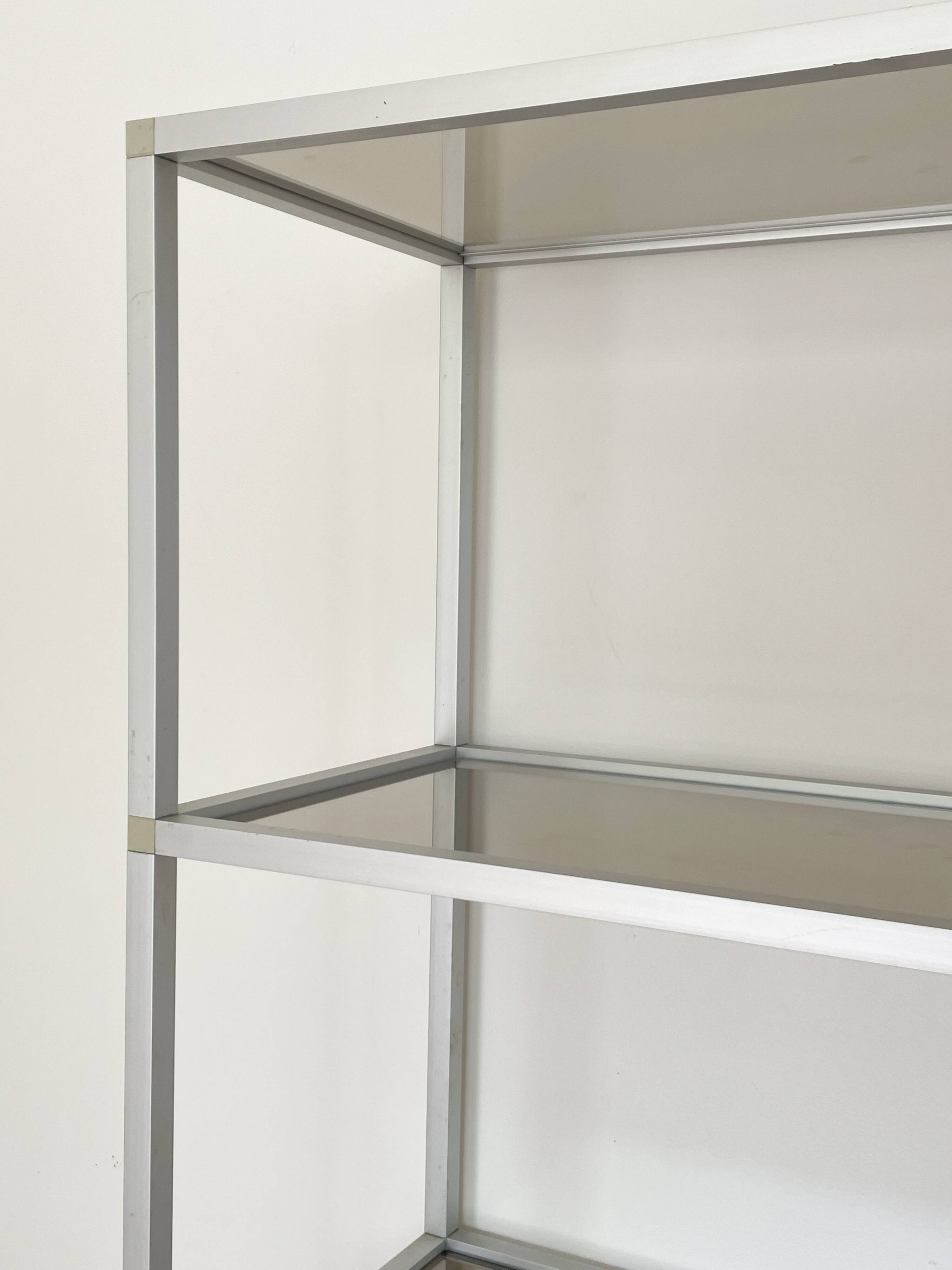 Aluminum and glass shelf