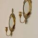 Pair of Mid Century Swedish Brass Sconces with Mirror