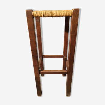 Oak bar stool, mulched seat