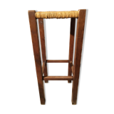 Oak bar stool, mulched seat