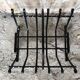 Old vintage black wrought iron fireplace log holder #a574