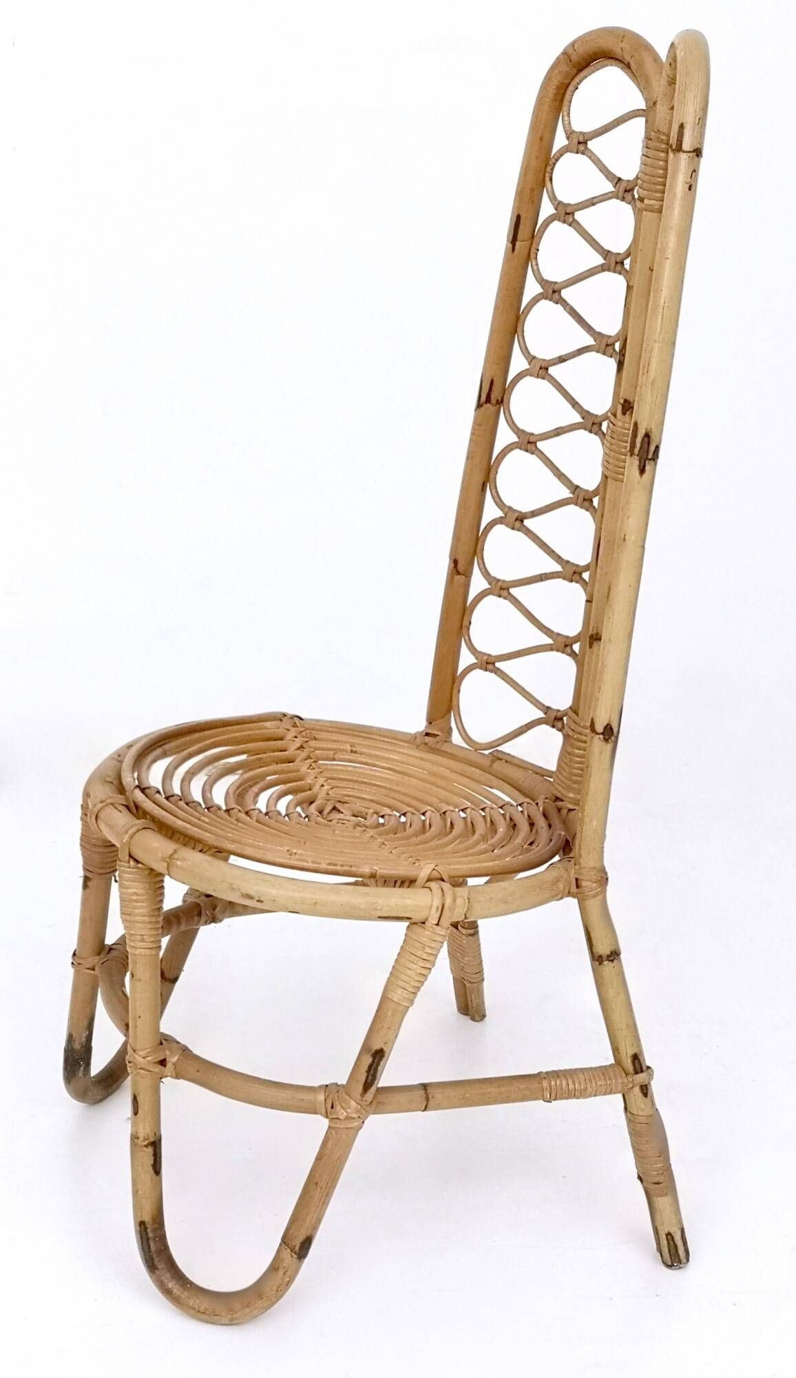 Set of Three Vintage Bamboo Garden Chairs, Italy