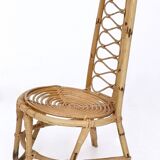Ensemble de trois chaises de jardin vintage en bambou, Italie