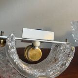 Kaiser wall lights in ice glass and brass, Germany 1960s