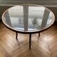Roundtable in rattan and glass