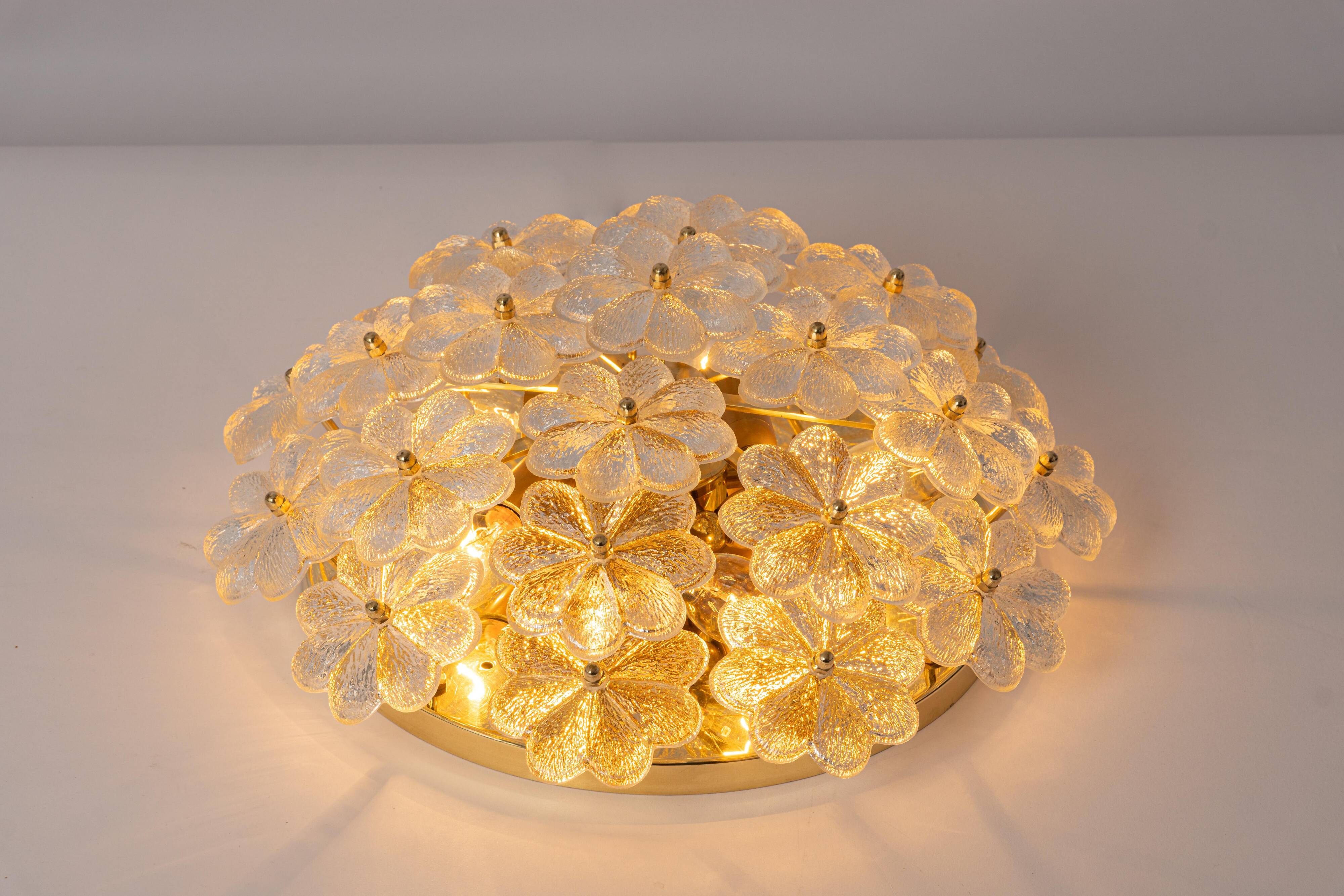 Plafonnier Fleur en Verre de Murano par Ernst Palme, Allemagne, années 1970