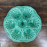 Sarreguemines green oyster plate in slurry