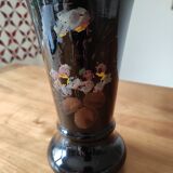 Black opaline vase