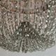 Important lustre sac de perle en cristal taillé navette, vers 1800