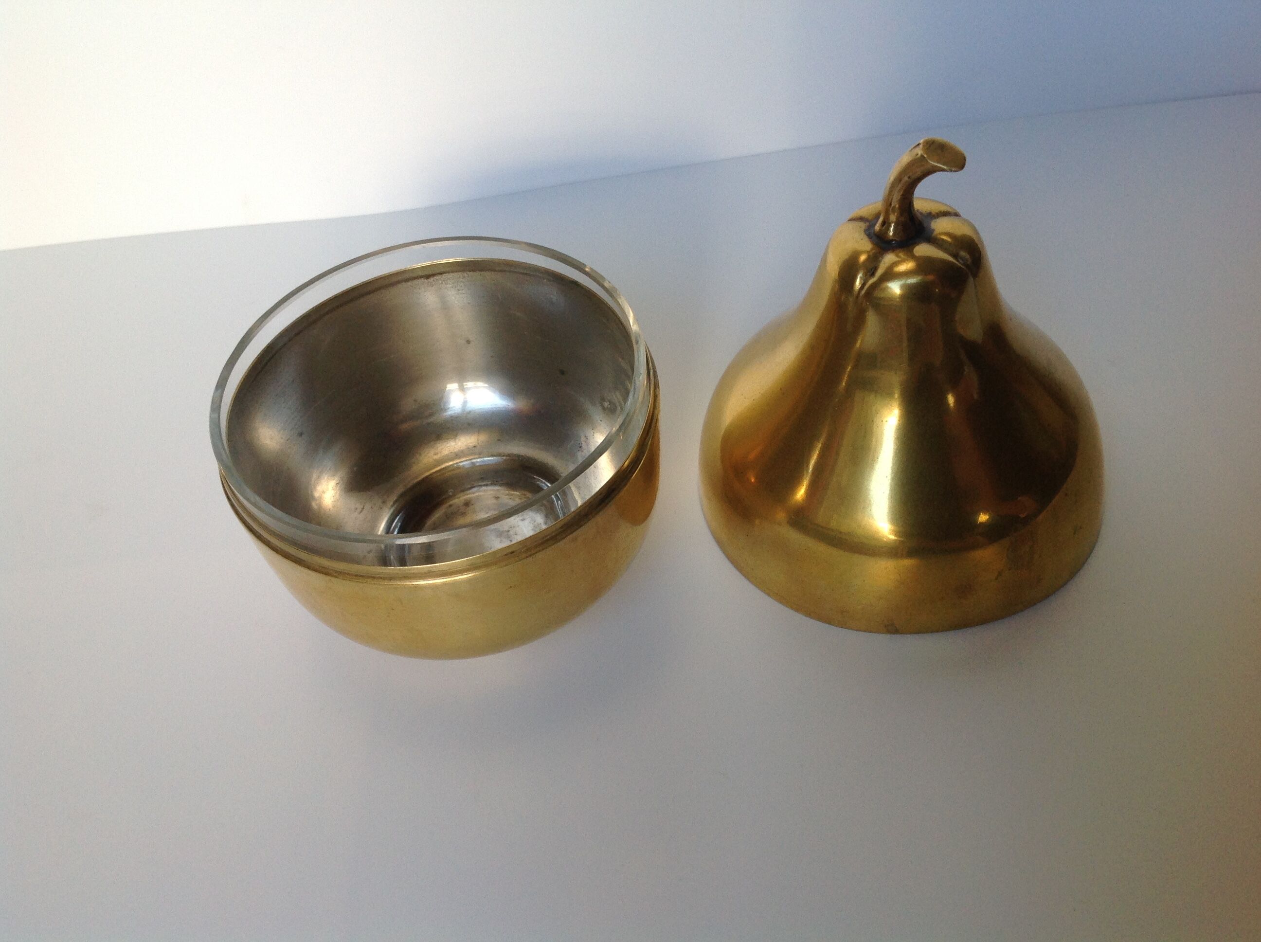 Brass golden pear candy box