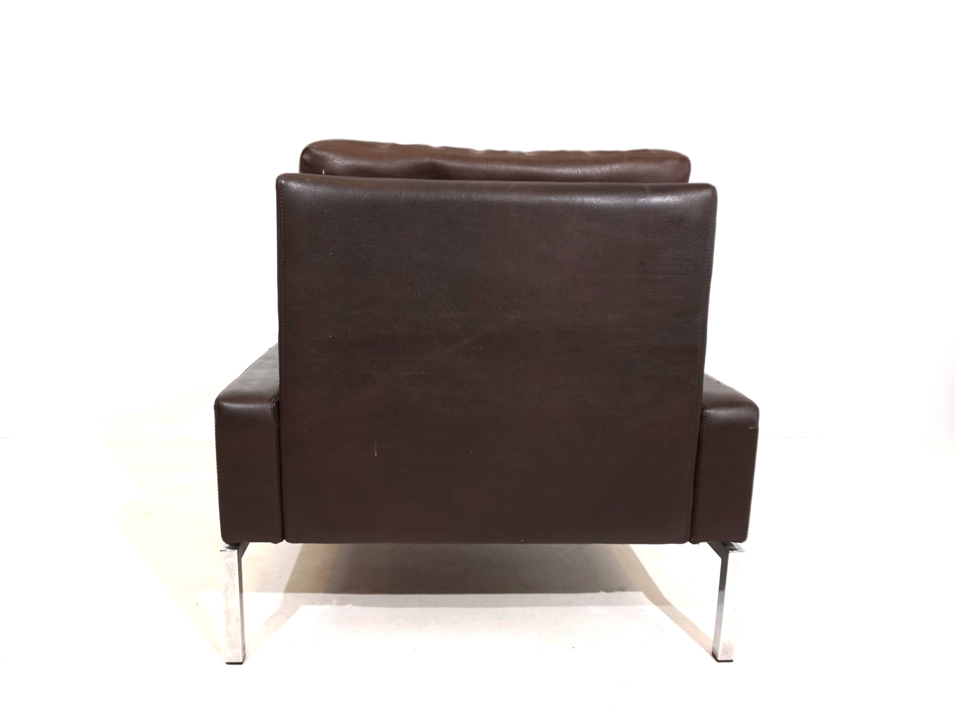 Wilkhahn Series 800 leather chair by Hans Peter Piel
