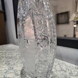 Cut crystal vase - ibex decoration, 20th century
