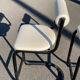 Paire de chaises hautes 1980 cuir et métal