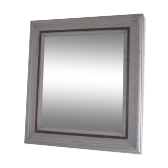 Miroir ancien en bois peint 60x66cm