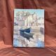 Tableau signé Huile sur toile « Ville Honfleur,Normandie » dimension : hauteur -50cm- Largeur -40cm-